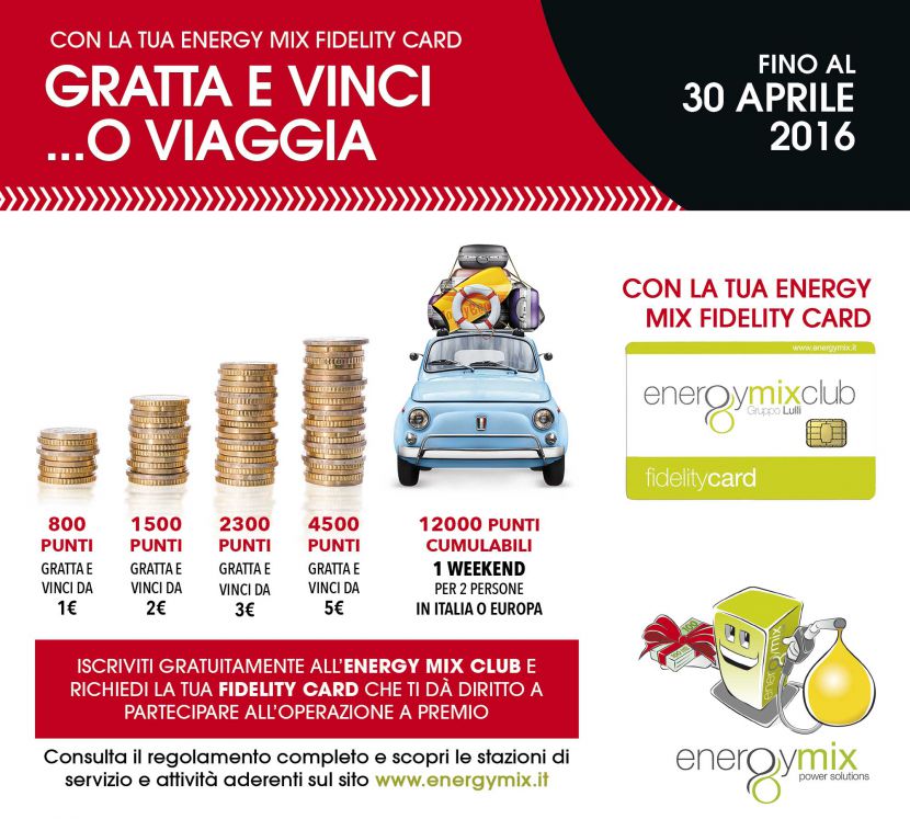 Operazione a premi &quot;Gratta Vinci e Viaggia con Energy Mix&quot;